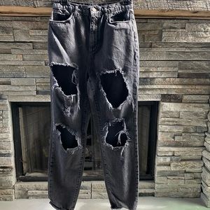 Urban Outfitters Black Ripped High Waist Jeans
